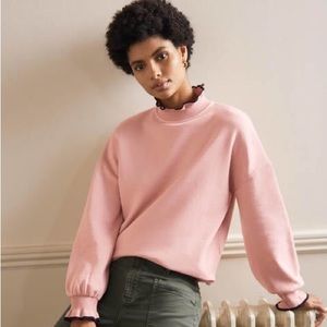 Boden Ruffle Detail Sweatshirt in Milkshake